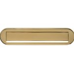 Intersteel briefplaat ovaal met klep/regenrand PVD messingkleur