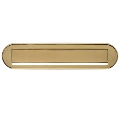 Intersteel briefplaat ovaal met klep/regenrand PVD messingkleur