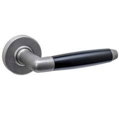 Intersteel deurklink Combinatie op rozet verdekt ø53x10mm rvs getrommeld/zwart