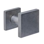 Intersteel voordeurknop vierkant 64x64mm verkropt éénzijdige montage rvs getrommeld