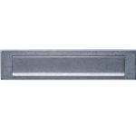 Intersteel briefplaat rechthoekig met klep/regenrand rvs getrommeld