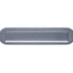 Intersteel briefplaat ovaal met klep/regenrand rvs getrommeld