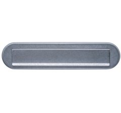 Intersteel briefplaat ovaal met klep/regenrand rvs getrommeld