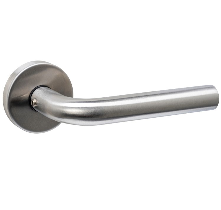 Intersteel set achterdeurbeslag rond deurklink Luzern met massieve rozetten rvs