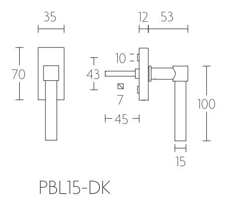 Draaikiepgarnituur PIET BOON PBL15-DK PVD licht brons - Afbeelding 2
