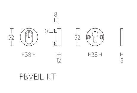 Piet Boon SKG3 Veiligheid-rozet + kerntrekbeveiliging PVD licht brons - Afbeelding 2