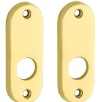 Set van twee krukrozetten patent ovaal messing ongelakt