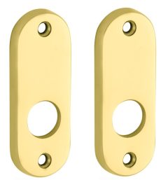 Set van twee krukrozetten patent ovaal messing ongelakt