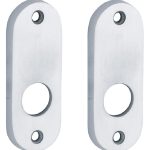 Set van twee krukrozetten patent ovaal mat chroom