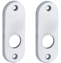 Set van twee krukrozetten patent ovaal mat chroom