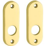 Set van twee krukrozetten patent ovaal messing gelakt