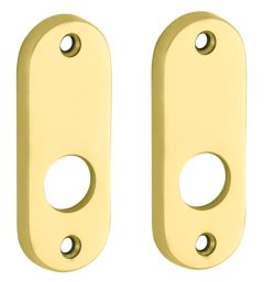 Set van twee krukrozetten patent ovaal messing gelakt