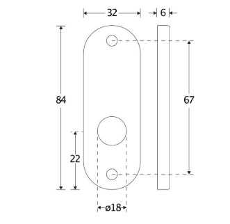 Set van twee krukrozetten patent ovaal mat zwart - Afbeelding 2