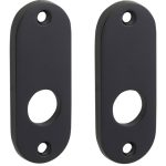 Set van twee krukrozetten patent ovaal mat zwart