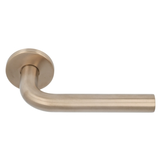 Deurklink Patrick op ronde rozet PVD licht brons - Afbeelding 6