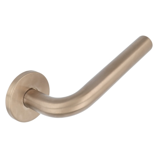 Deurklink Patrick op ronde rozet PVD licht brons - Afbeelding 3