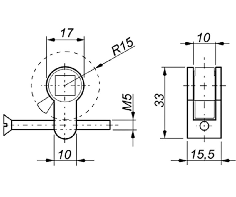Mauer metalen BAD/WC Cilinder inzet 8mm - Afbeelding 2