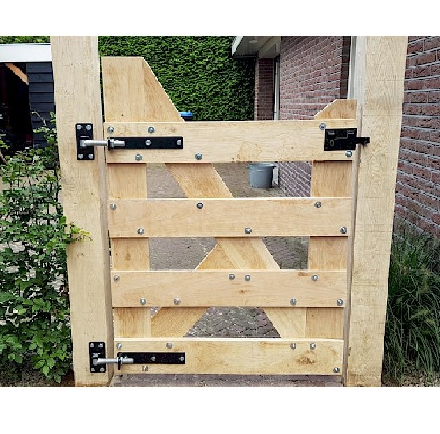 Boerenklinkstel 120x85 mm zwart - Afbeelding 4