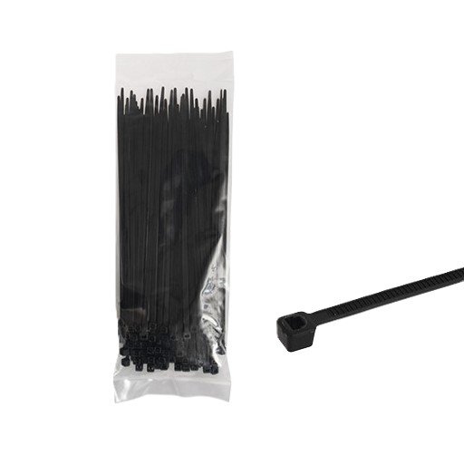 100 bundelbandjes nylon zwart 2,5 x 100 mm - Afbeelding 2