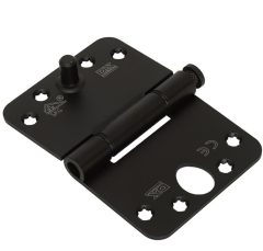 Nylon glijlagerscharnier doorgezette knoop ronde hoeken 89x125 mm zwart gelakt SKG3