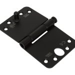 Nylon glijlagerscharnier doorgezette knoop ronde hoeken 89x150 mm zwart gelakt SKG3