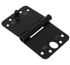 Nylon glijlagerscharnier doorgezette knoop ronde hoeken 89x150 mm zwart gelakt SKG3