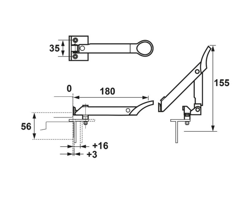 AXA Combi-raamuitzetter AXAflex Speciaal rvs zwart - Afbeelding 2