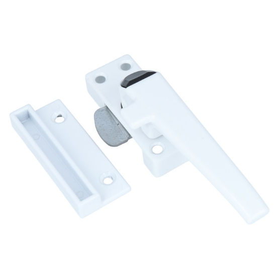 ODShop raamsluiting met knop en sluitplaat rechts aluminium wit gelakt - Afbeelding 2