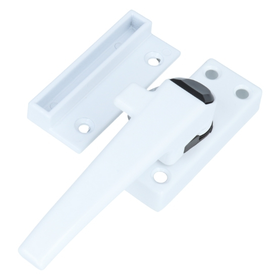 ODShop raamsluiting met knop en sluitplaat rechts aluminium wit gelakt - Afbeelding 3