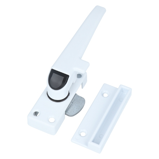 ODShop raamsluiting met knop en sluitplaat rechts aluminium wit gelakt - Afbeelding 4