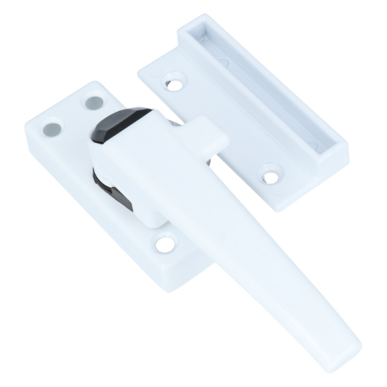 ODShop raamsluiting met knop en sluitplaat links aluminium wit gelakt - Afbeelding 2