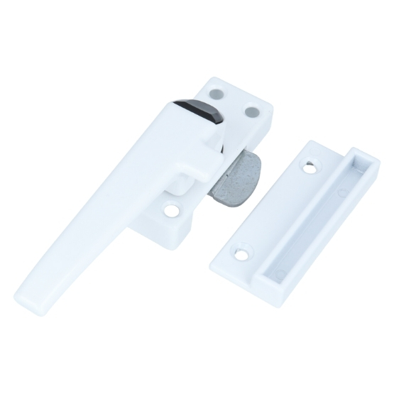 ODShop raamsluiting met knop en sluitplaat links aluminium wit gelakt - Afbeelding 3