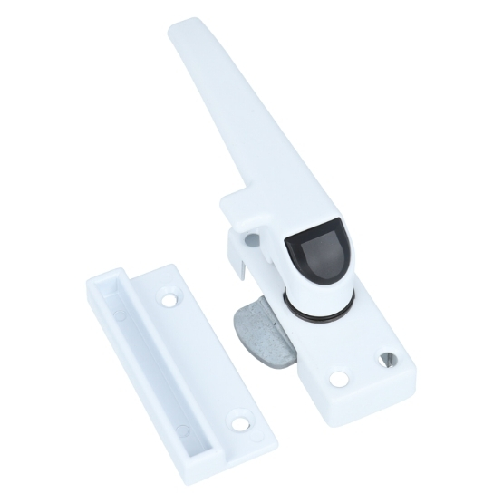 ODShop raamsluiting met knop en sluitplaat links aluminium wit gelakt - Afbeelding 4