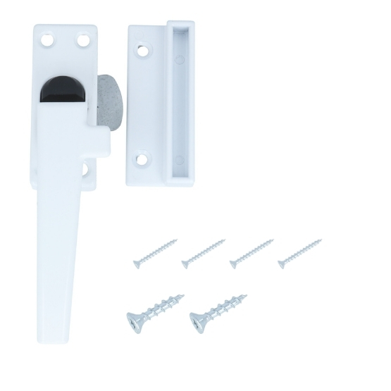 ODShop raamsluiting met knop en sluitplaat links aluminium wit gelakt - Afbeelding 5