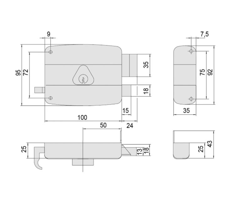 Oplegslot Cisa 50420 50 mm DIN rechts naar binnen draaiend - Afbeelding 2
