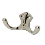 Kapstokhaak klein dubbel nikkel glans
