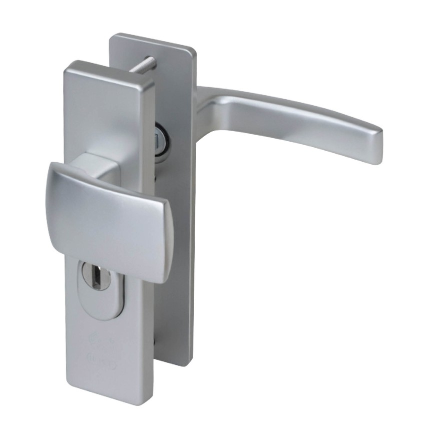 Nemef veiligheidsbeslag PC55 kortschild knop/kruk 3405-II met kerntrek beveiliging SKG3 aluminium F1