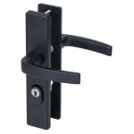 Nemef veiligheidsbeslag PC72 langschild kruk/kruk 3417-II met kerntrek beveiliging SKG3 aluminium zwart