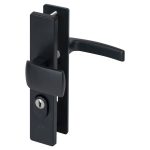 Nemef veiligheidsbeslag PC72 langschild knop/kruk 3415-II met kerntrek beveiliging SKG3 aluminium zwart