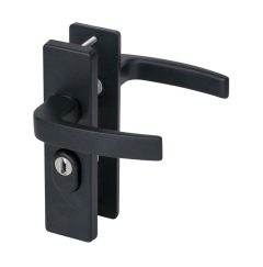 Nemef veiligheidsbeslag PC55 kortschild kruk/kruk 3407-II met kerntrek beveiliging SKG3 aluminium zwart