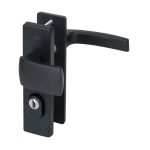 Nemef veiligheidsbeslag PC72 kortschild knop/kruk 3405-II met kerntrek beveiliging SKG3 aluminium zwart