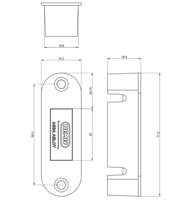 Nemef magneet loopslot 1255/77 met rvs voorplaat inclusief sluitkom 1255/71 - Afbeelding 3