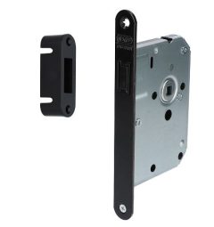 Nemef magneet loopslot 1255/73 met zwarte voorplaat inclusief sluitkom 1255/73