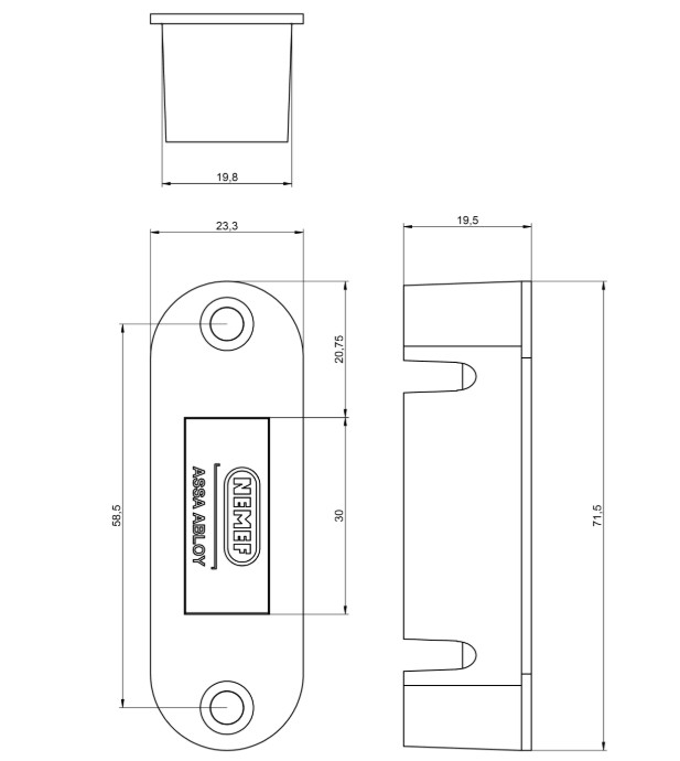 Nemef magneet sluitkom 1255/71 met rvs sluitplaat - Afbeelding 2