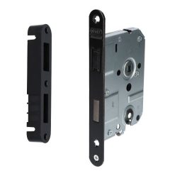 Nemef magneet cilinder PC55 insteekslot 1269/73 met zwarte voorplaat inclusief sluitkom 1269/73