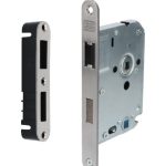 Nemef magneet toilet-badkamer slot 1264/77 met rvs voorplaat inclusief sluitkom 1269/71