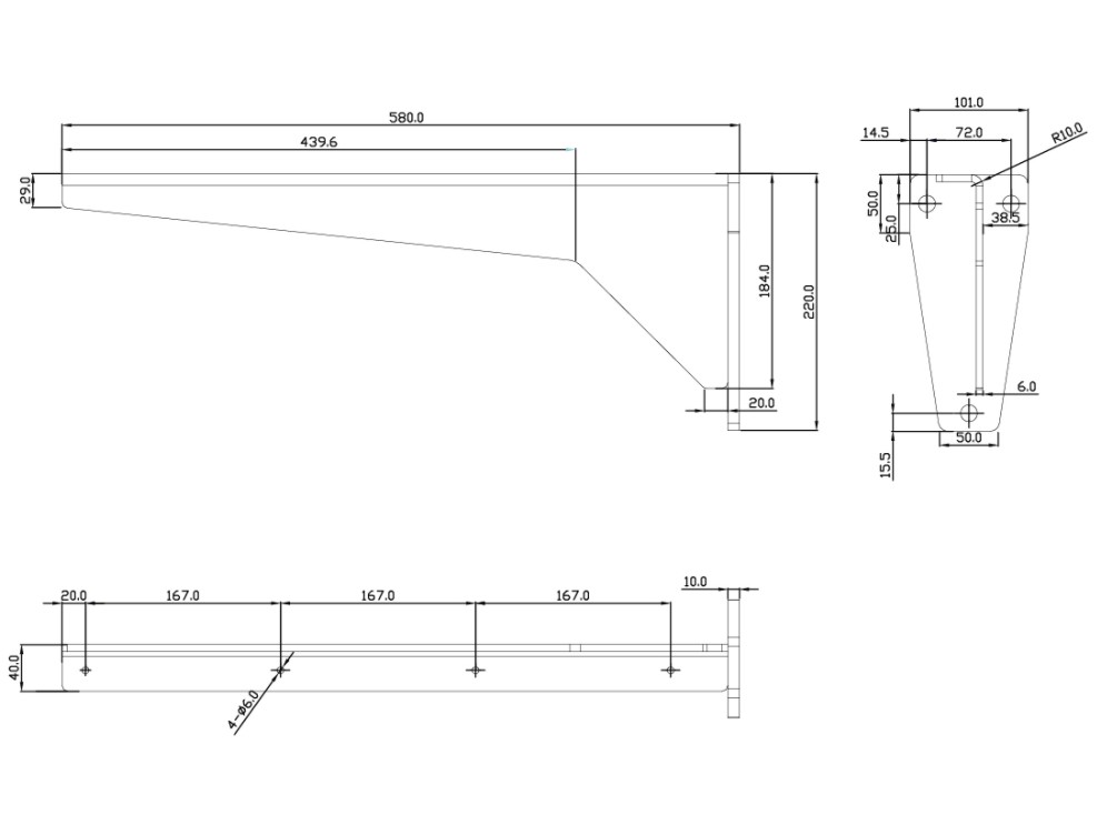 Plankdrager JIB XXL 580x180 mm vuurverzinkt - Afbeelding 2