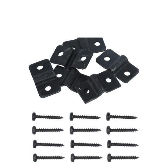 Draadpaneelklem 4 mm staal zwart 6 stuks inclusief schroeven - Afbeelding 2