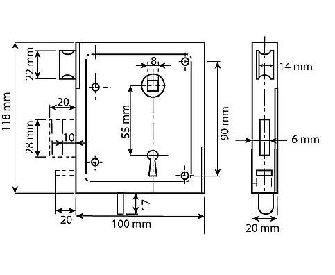Poortslot met beslag inclusief 2 sleutels - Afbeelding 2