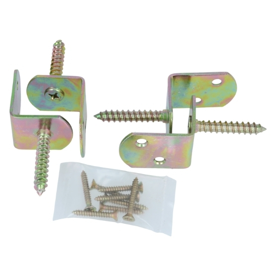 L-beslag met schroef gegalvaniseerd verzinkt 4 stuks - Afbeelding 2